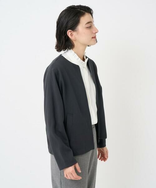 Maison de CINQ / メゾン ドゥ サンク ノーカラージャケット | [セットアップ対応]ノーカラージャージージップ羽織 | 詳細6