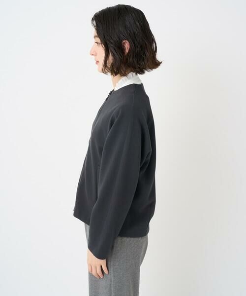 Maison de CINQ / メゾン ドゥ サンク ノーカラージャケット | [セットアップ対応]ノーカラージャージージップ羽織 | 詳細8