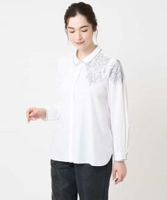 Maison de CINQ / メゾン ドゥ サンク シャツ・ブラウス | 刺繍デザイン長袖ブラウス