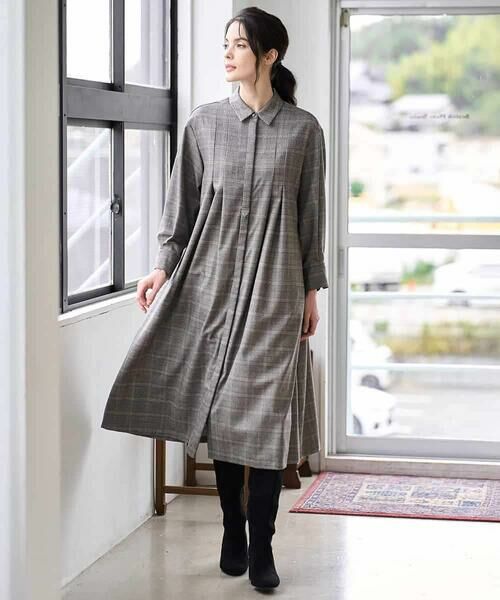 Maison de CINQ / メゾン ドゥ サンク ロング・マキシ丈ワンピース | グレンチェックワンピース | 詳細1