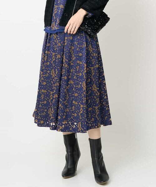 Maison de CINQ / メゾン ドゥ サンク ロング・マキシ丈スカート | [セットアップ対応]フラワーオパールプリントスカート | 詳細1