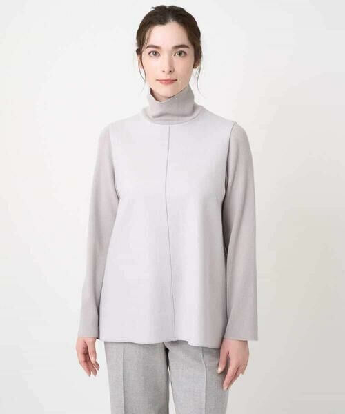 Maison de CINQ/メゾン ドゥ サンク タートルネックジャージートップス ライトグレー S