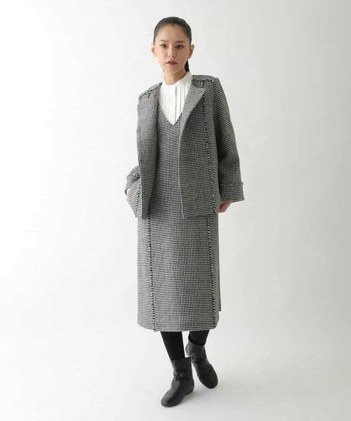 Maison de CINQ / メゾン ドゥ サンク ロング・マキシ丈スカート | 【小さいサイズ/セットアップ対応】千鳥チェックツイードジャンパースカート | 詳細24