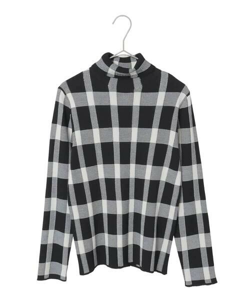 Maison de CINQ / メゾン ドゥ サンク ニット・セーター | 【小さいサイズ】チェック柄インターシャニットプルオーバー（ブラック）
