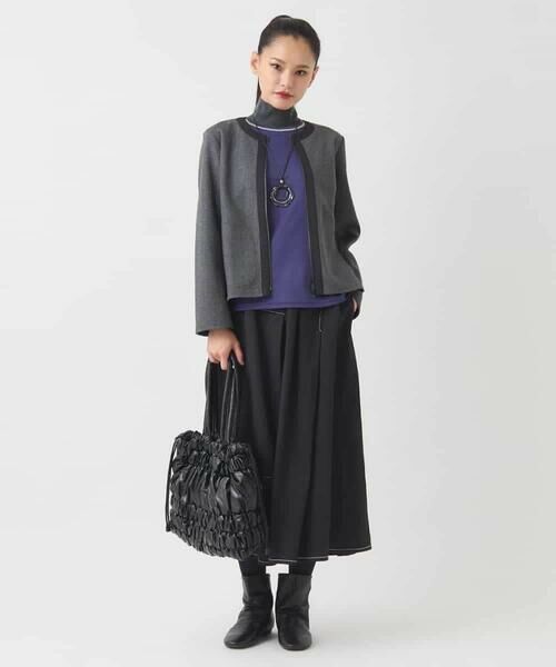 Maison de CINQ / メゾン ドゥ サンク ロング・マキシ丈スカート | 【小さいサイズ】ステッチデザインフレアスカート /洗える | 詳細11