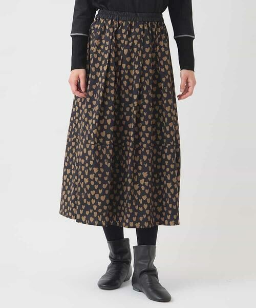 Maison de CINQ / メゾン ドゥ サンク ロング・マキシ丈スカート | 【小さいサイズ】ハート柄ドットプリントフレアスカート | 詳細1