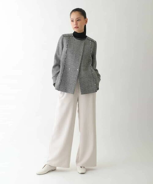 Maison de CINQ / メゾン ドゥ サンク ノーカラージャケット | 【小さいサイズ/セットアップ対応】千鳥チェックツイードジャケット | 詳細23