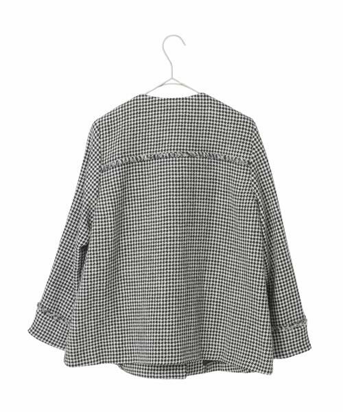 Maison de CINQ / メゾン ドゥ サンク ノーカラージャケット | 【小さいサイズ/セットアップ対応】千鳥チェックツイードジャケット | 詳細4