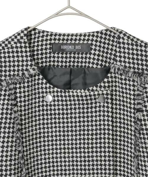 Maison de CINQ / メゾン ドゥ サンク ノーカラージャケット | 【小さいサイズ/セットアップ対応】千鳥チェックツイードジャケット | 詳細6