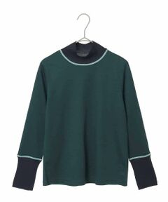 Maison de CINQ / メゾン ドゥ サンク カットソー | 【小さいサイズ】配色アクセントハイネックインナープルオーバー