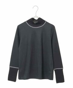 Maison de CINQ / メゾン ドゥ サンク カットソー | 【小さいサイズ】配色アクセントハイネックインナープルオーバー