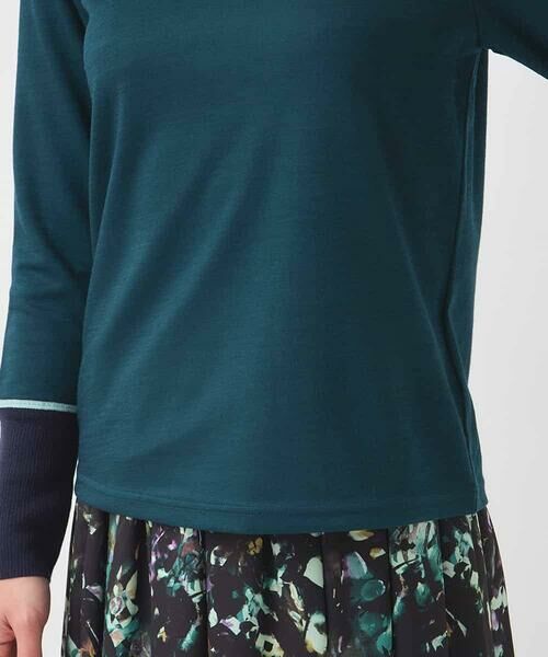 Maison de CINQ / メゾン ドゥ サンク カットソー | 【小さいサイズ】配色アクセントハイネックインナープルオーバー | 詳細15