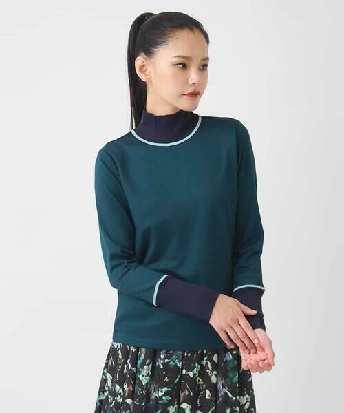 Maison de CINQ / メゾン ドゥ サンク カットソー | 【小さいサイズ】配色アクセントハイネックインナープルオーバー | 詳細2