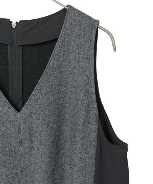 Maison de CINQ / メゾン ドゥ サンク ロング・マキシ丈スカート | 【小さいサイズ】異素材Vネックジャンパースカート | 詳細17