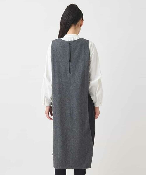 Maison de CINQ / メゾン ドゥ サンク ロング・マキシ丈スカート | 【小さいサイズ】異素材Vネックジャンパースカート | 詳細3