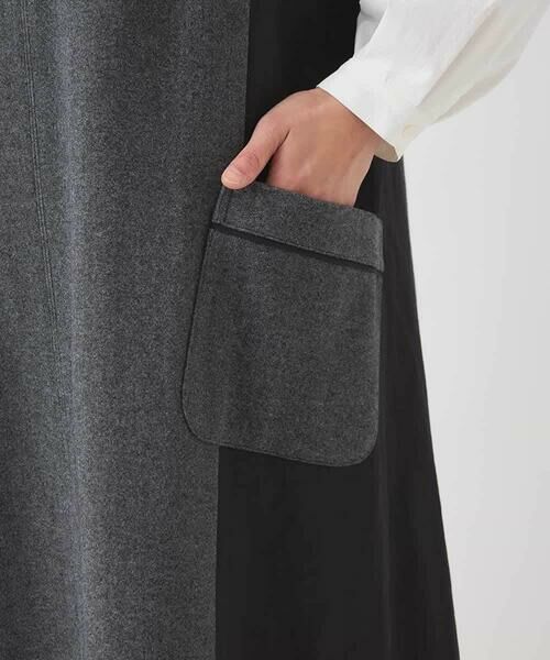 Maison de CINQ / メゾン ドゥ サンク ロング・マキシ丈スカート | 【小さいサイズ】異素材Vネックジャンパースカート | 詳細6