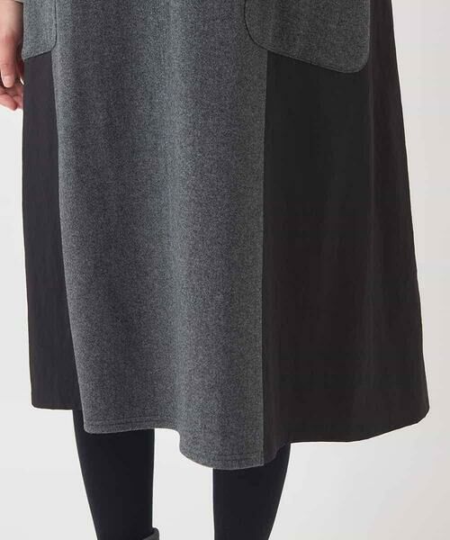 Maison de CINQ / メゾン ドゥ サンク ロング・マキシ丈スカート | 【小さいサイズ】異素材Vネックジャンパースカート | 詳細7