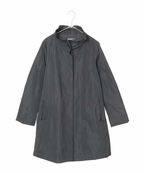 Maison de CINQ / メゾン ドゥ サンク ダウンジャケット・ベスト | 【小さいサイズ】メモリータフタフリルカラーコート（ブラック）