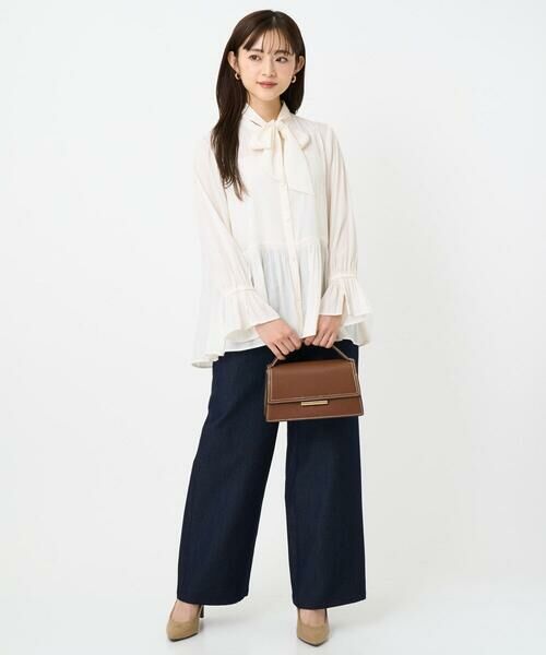 Maison de CINQ / メゾン ドゥ サンク シャツ・ブラウス | 【小さいサイズ】パウダーサテン ボウタイブラウス/洗濯機で洗える | 詳細16