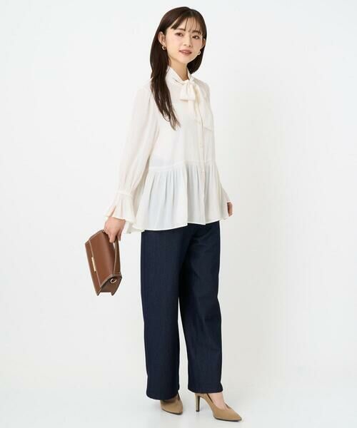 Maison de CINQ / メゾン ドゥ サンク シャツ・ブラウス | 【小さいサイズ】パウダーサテン ボウタイブラウス/洗濯機で洗える | 詳細17