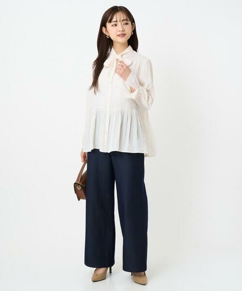 Maison de CINQ / メゾン ドゥ サンク シャツ・ブラウス | 【小さいサイズ】パウダーサテン ボウタイブラウス/洗濯機で洗える | 詳細18