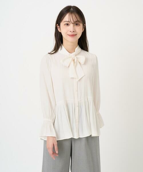 Maison de CINQ / メゾン ドゥ サンク シャツ・ブラウス | 【小さいサイズ】パウダーサテン ボウタイブラウス/洗濯機で洗える | 詳細6