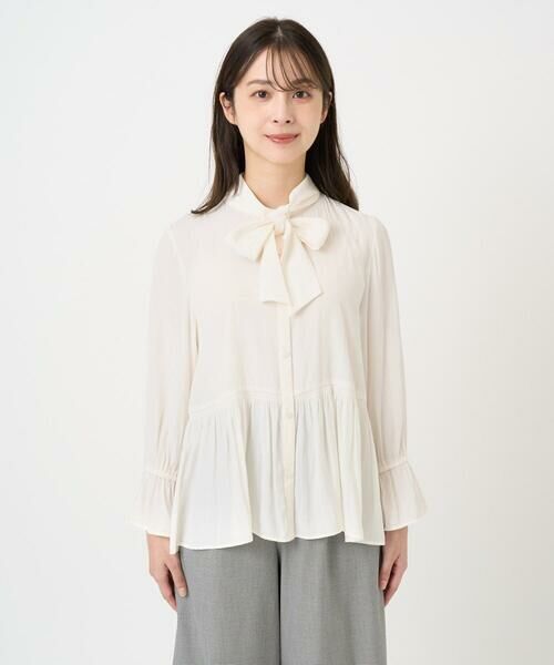 Maison de CINQ / メゾン ドゥ サンク シャツ・ブラウス | 【小さいサイズ】パウダーサテン ボウタイブラウス/洗濯機で洗える | 詳細7