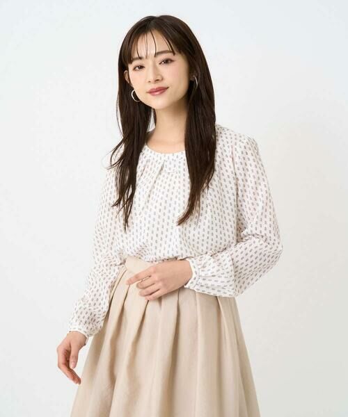 Maison de CINQ / メゾン ドゥ サンク シャツ・ブラウス | 【小さいサイズ】ボウタイ風幾何柄ブラウス/洗濯機で洗える | 詳細10
