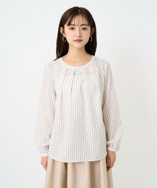 Maison de CINQ / メゾン ドゥ サンク シャツ・ブラウス | 【小さいサイズ】ボウタイ風幾何柄ブラウス/洗濯機で洗える | 詳細11