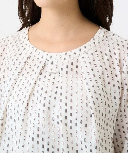Maison de CINQ / メゾン ドゥ サンク シャツ・ブラウス | 【小さいサイズ】ボウタイ風幾何柄ブラウス/洗濯機で洗える | 詳細15