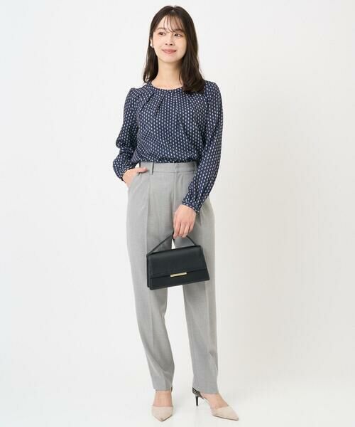 Maison de CINQ / メゾン ドゥ サンク シャツ・ブラウス | 【小さいサイズ】ボウタイ風幾何柄ブラウス/洗濯機で洗える | 詳細24