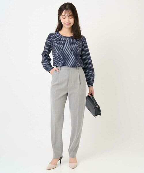 Maison de CINQ / メゾン ドゥ サンク シャツ・ブラウス | 【小さいサイズ】ボウタイ風幾何柄ブラウス/洗濯機で洗える | 詳細25