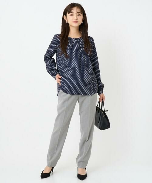 Maison de CINQ / メゾン ドゥ サンク シャツ・ブラウス | 【小さいサイズ】ボウタイ風幾何柄ブラウス/洗濯機で洗える | 詳細26