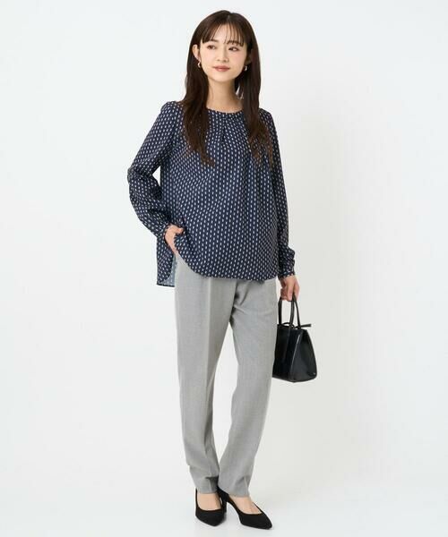 Maison de CINQ / メゾン ドゥ サンク シャツ・ブラウス | 【小さいサイズ】ボウタイ風幾何柄ブラウス/洗濯機で洗える | 詳細27