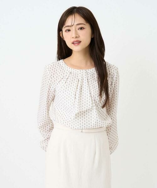 Maison de CINQ / メゾン ドゥ サンク シャツ・ブラウス | 【小さいサイズ】ボウタイ風幾何柄ブラウス/洗濯機で洗える | 詳細6