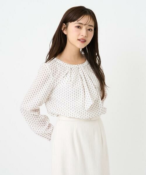 Maison de CINQ / メゾン ドゥ サンク シャツ・ブラウス | 【小さいサイズ】ボウタイ風幾何柄ブラウス/洗濯機で洗える | 詳細8