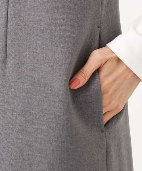 Maison de CINQ / メゾン ドゥ サンク ロング・マキシ丈スカート | 【小さいサイズ】ウールライク Vネックジャンパースカート/洗える | 詳細21