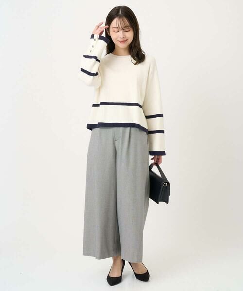 Maison de CINQ / メゾン ドゥ サンク ニット・セーター | 【小さいサイズ】配色ライン片畦編みニット/洗える | 詳細21
