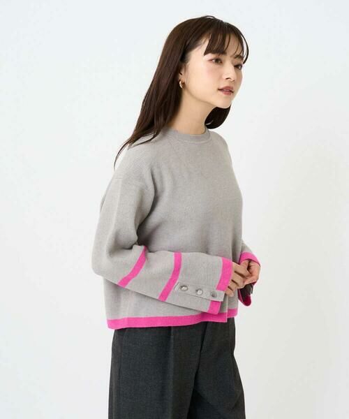Maison de CINQ / メゾン ドゥ サンク ニット・セーター | 【小さいサイズ】配色ライン片畦編みニット/洗える | 詳細6