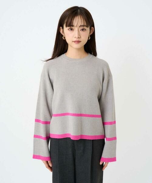 Maison de CINQ / メゾン ドゥ サンク ニット・セーター | 【小さいサイズ】配色ライン片畦編みニット/洗える | 詳細8