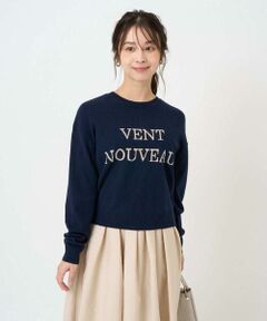 Maison de CINQ / メゾン ドゥ サンク ニット・セーター | 【小さいサイズ】ロゴ入りウール混ニット/前後2way/洗える