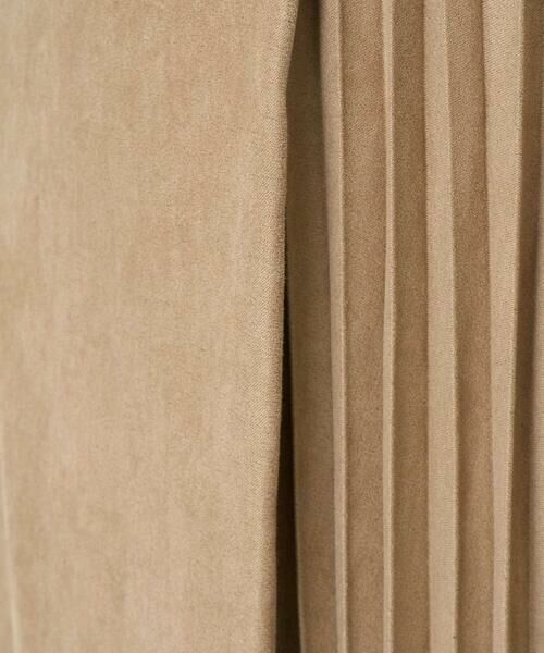 Maison de CINQ / メゾン ドゥ サンク ロング・マキシ丈スカート | 【小さいサイズ】部分プリーツデザイン スウェードライクスカート/洗える | 詳細10