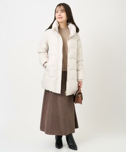 Maison de CINQ / メゾン ドゥ サンク ロング・マキシ丈スカート | 【小さいサイズ】部分プリーツデザイン スウェードライクスカート/洗える | 詳細19