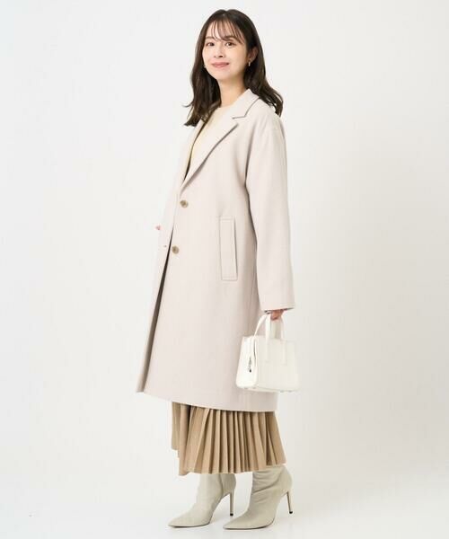 Maison de CINQ / メゾン ドゥ サンク ロング・マキシ丈スカート | 【小さいサイズ】部分プリーツデザイン スウェードライクスカート/洗える | 詳細25