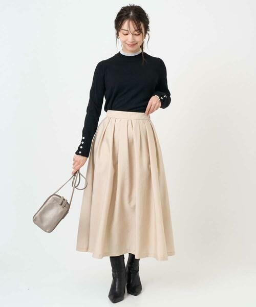 Maison de CINQ / メゾン ドゥ サンク ロング・マキシ丈スカート | 【小さいサイズ】ヴィンテージ加工タックギャザースカート/洗える | 詳細5
