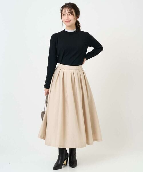 Maison de CINQ / メゾン ドゥ サンク ロング・マキシ丈スカート | 【小さいサイズ】ヴィンテージ加工タックギャザースカート/洗える | 詳細6