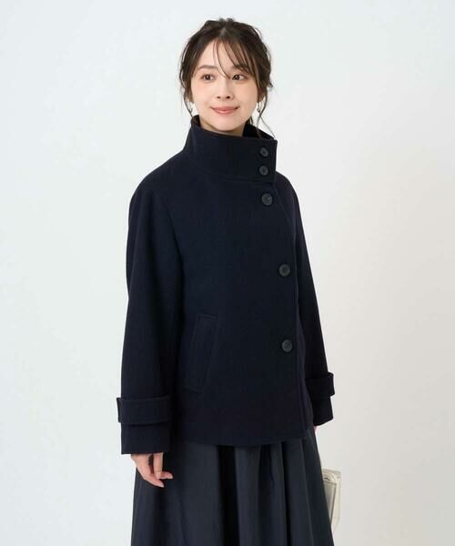 Maison de CINQ / メゾン ドゥ サンク その他アウター | 【小さいサイズ】エアリアルウール スタンドカラーショートコート | 詳細1