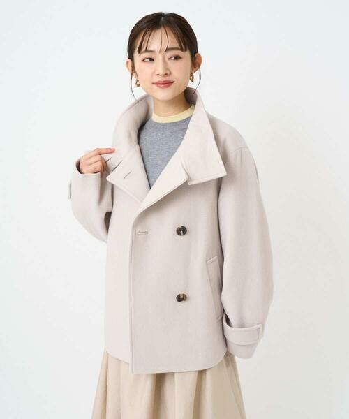 Maison de CINQ / メゾン ドゥ サンク その他アウター | 【小さいサイズ】エアリアルウール スタンドカラーショートコート | 詳細4