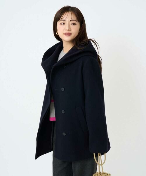 Maison de CINQ / メゾン ドゥ サンク その他アウター | 【小さいサイズ】エアリアルウール ミドル丈フーデットコート | 詳細1