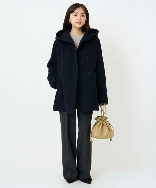 Maison de CINQ / メゾン ドゥ サンク その他アウター | 【小さいサイズ】エアリアルウール ミドル丈フーデットコート | 詳細16